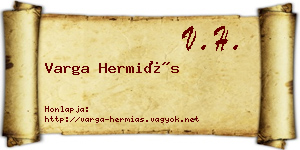 Varga Hermiás névjegykártya